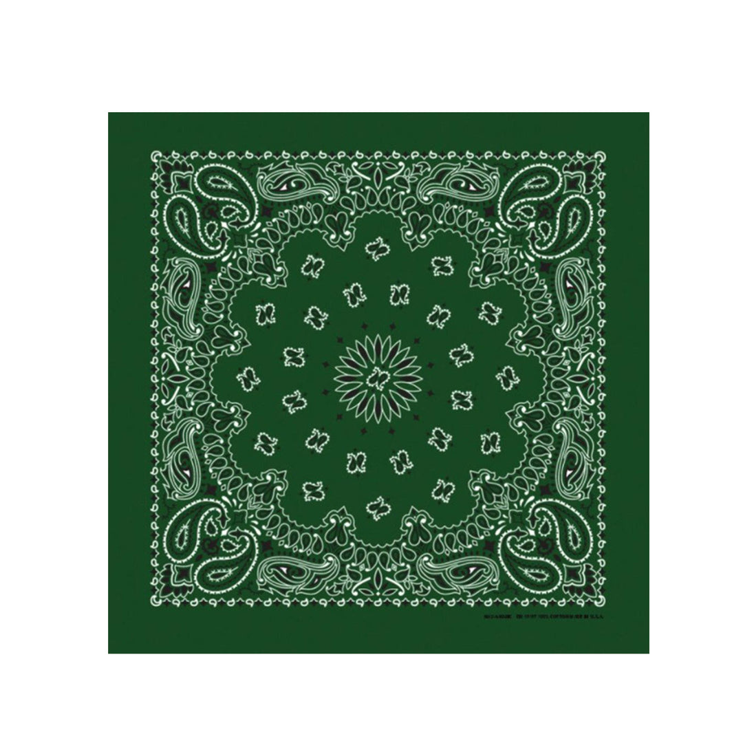 Hunter Green Paisley Bandana