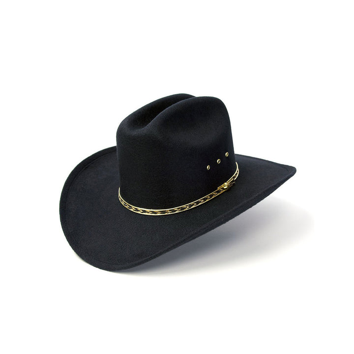 Black Felt Finish Western Cattleman Hat