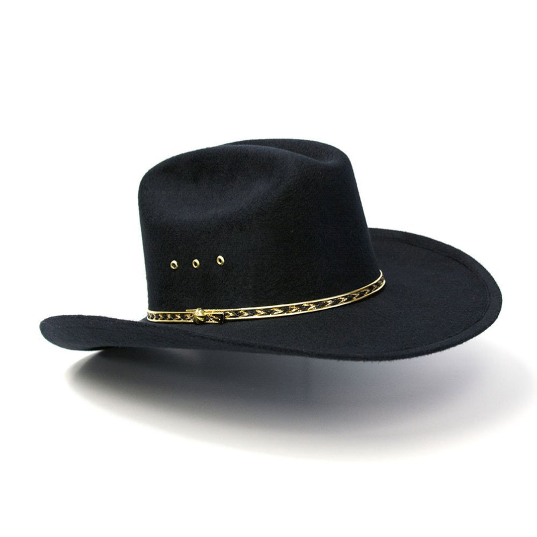 Black Felt Finish Western Cattleman Hat