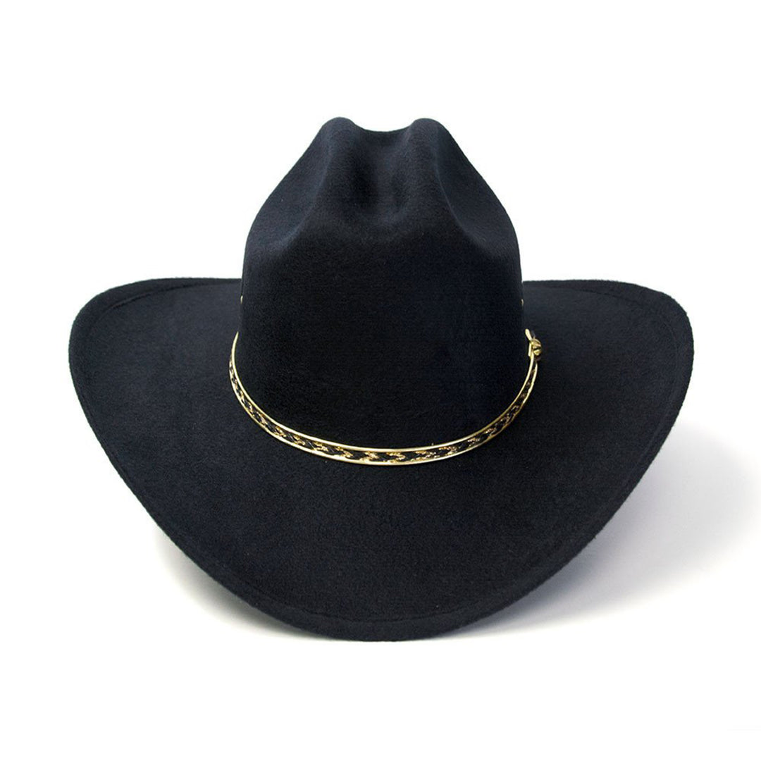 Black Felt Finish Western Cattleman Hat