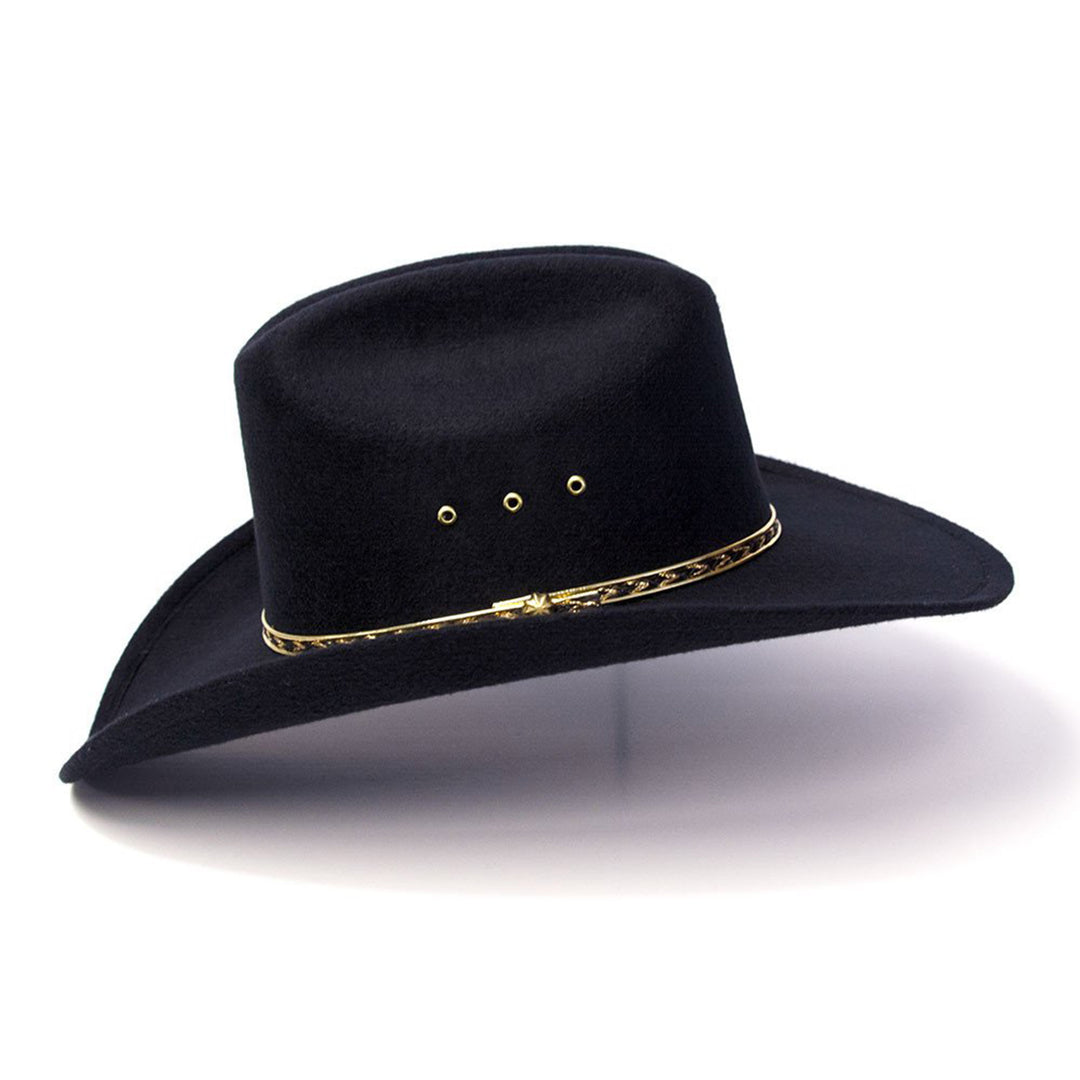 Black Felt Finish Western Cattleman Hat