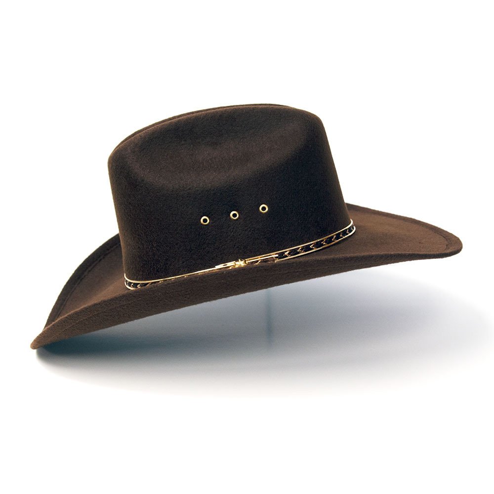 Brown Felt Finish Western Cattleman Hat