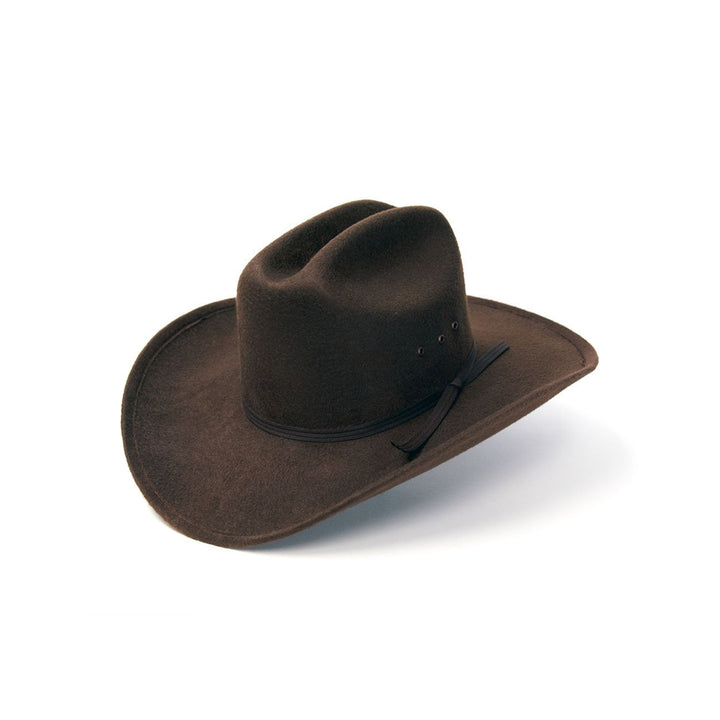 Brown Felt Finish Western Cattleman Hat with Brown Hat Band