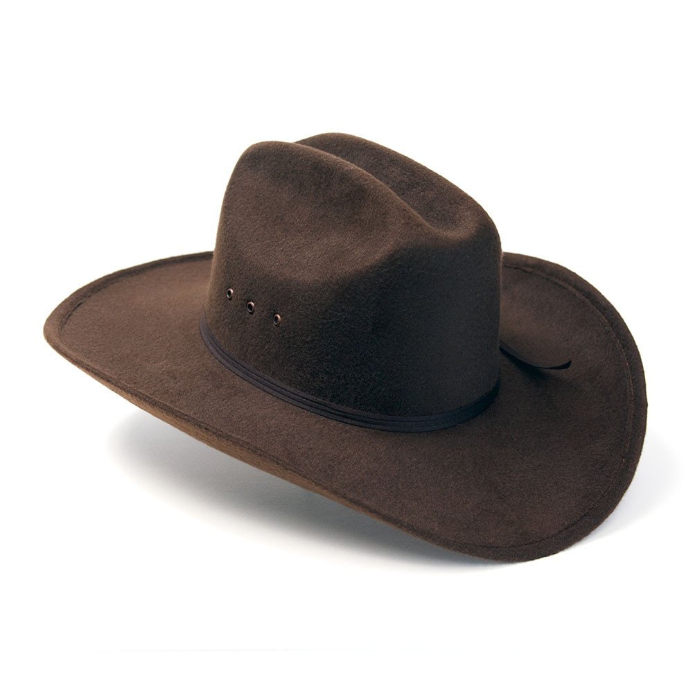 Brown Felt Finish Western Cattleman Hat with Brown Hat Band