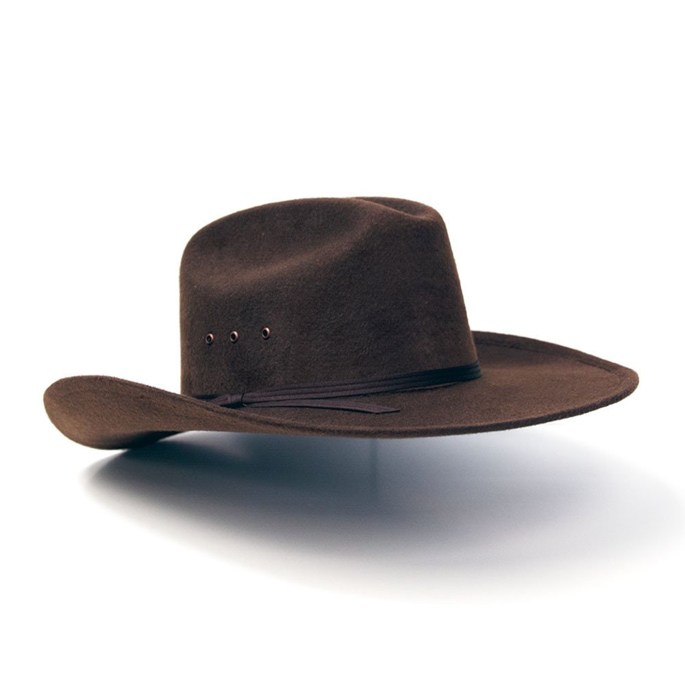 Brown Felt Finish Western Cattleman Hat with Brown Hat Band