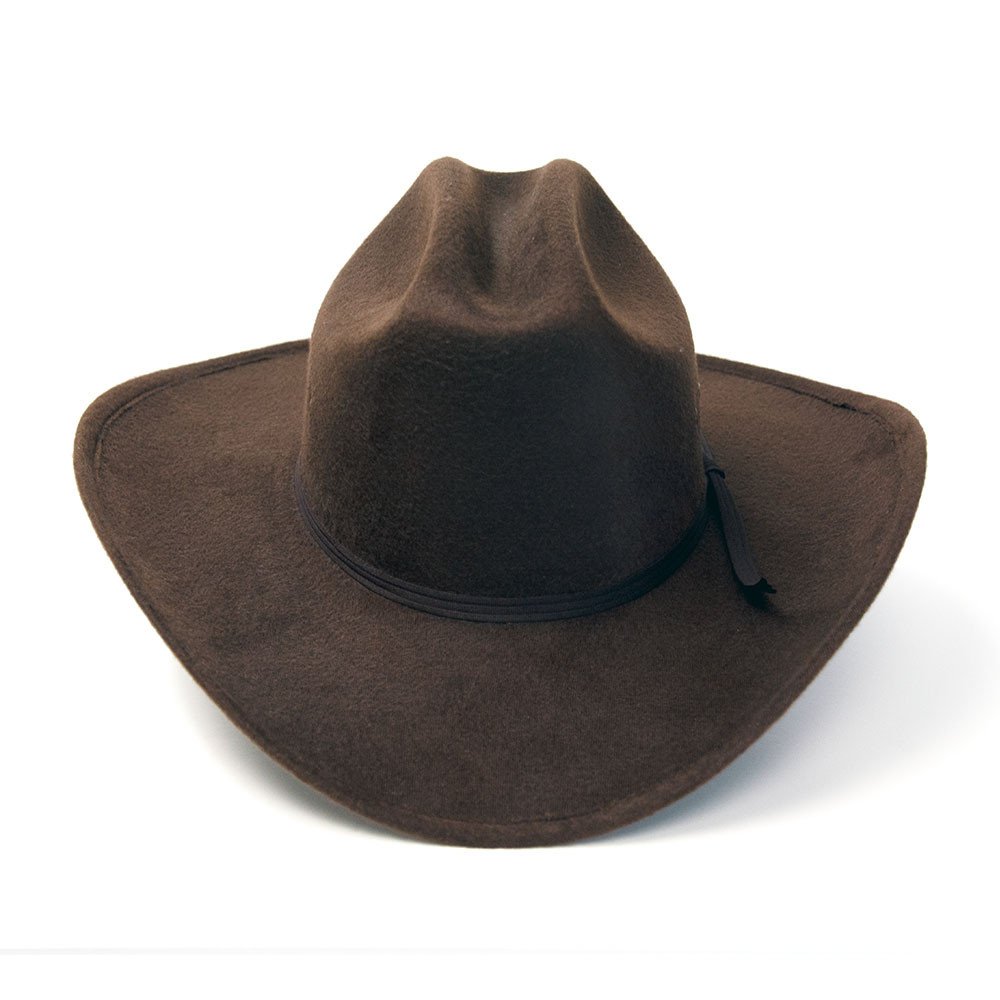 Brown Felt Finish Western Cattleman Hat with Brown Hat Band