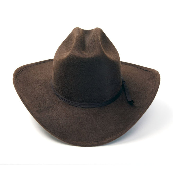 Brown Felt Finish Western Cattleman Hat with Brown Hat Band