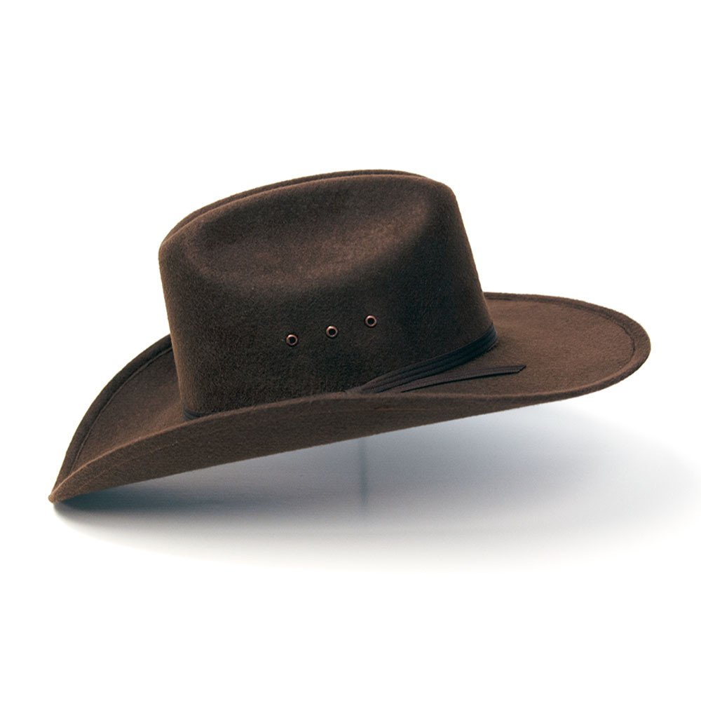 Brown Felt Finish Western Cattleman Hat with Brown Hat Band