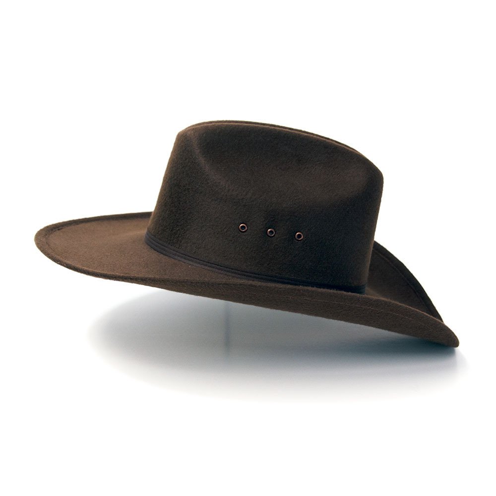 Brown Felt Finish Western Cattleman Hat with Brown Hat Band