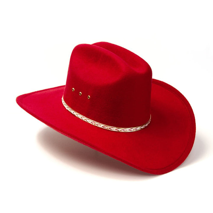 Red Felt Finish Western Cattleman Hat