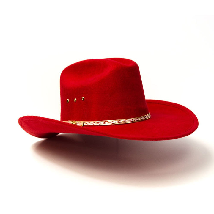 Red Felt Finish Western Cattleman Hat