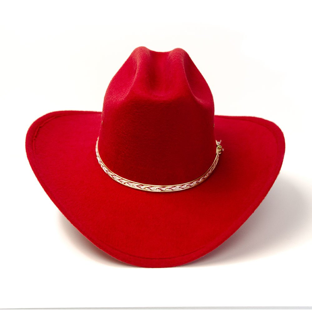 Red Felt Finish Western Cattleman Hat