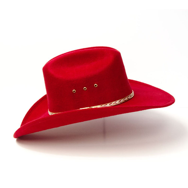 Red Felt Finish Western Cattleman Hat