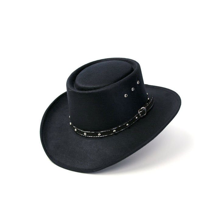 Black Felt Finish Western Gambler Hat