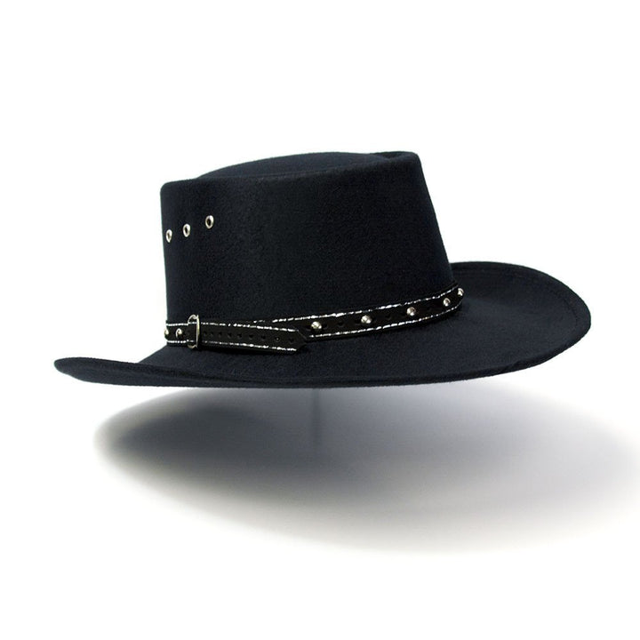 Black Felt Finish Western Gambler Hat