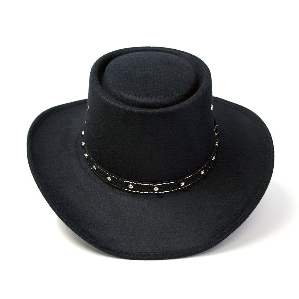 Black Felt Finish Western Gambler Hat