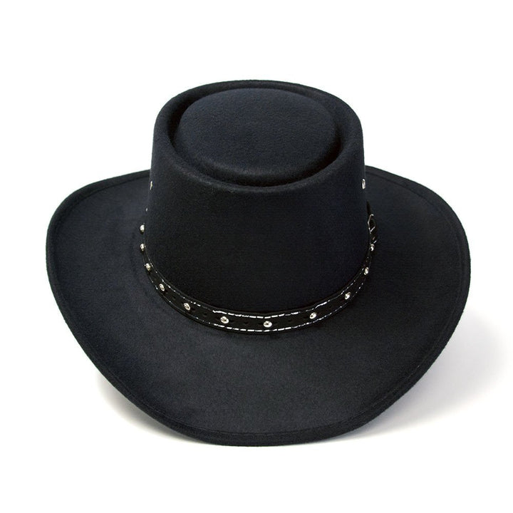 Black Felt Finish Western Gambler Hat