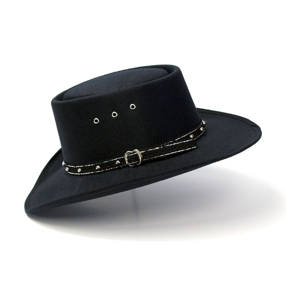 Black Felt Finish Western Gambler Hat