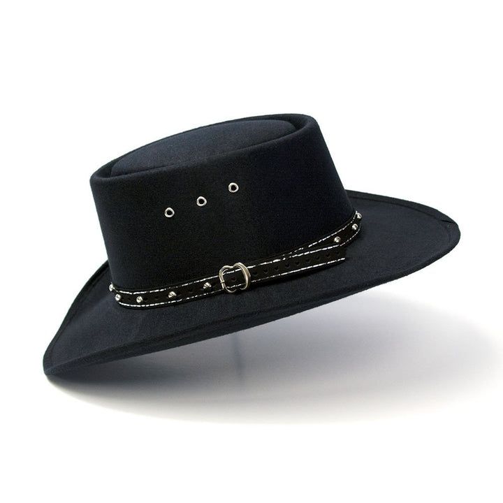 Black Felt Finish Western Gambler Hat