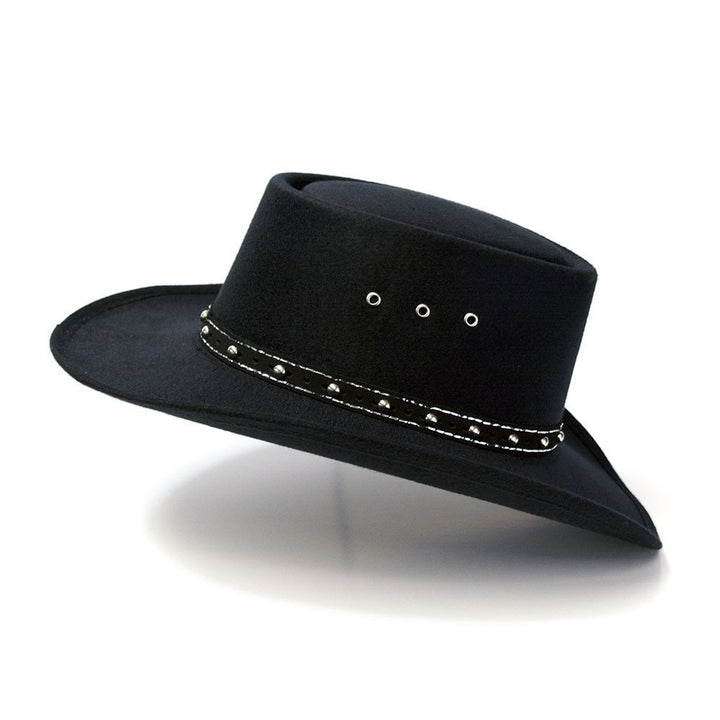 Black Felt Finish Western Gambler Hat