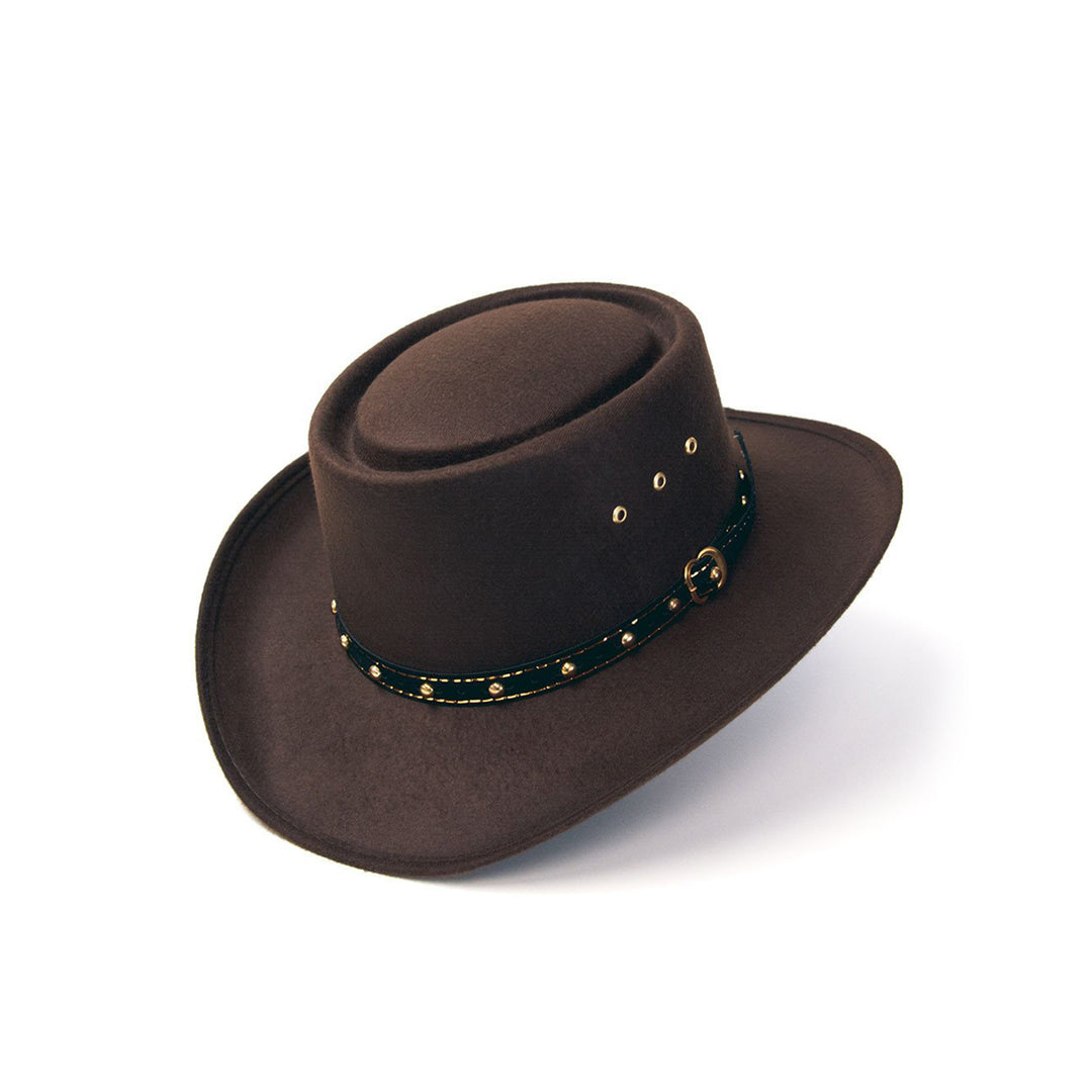 Brown Felt Finish Western Gambler Hat