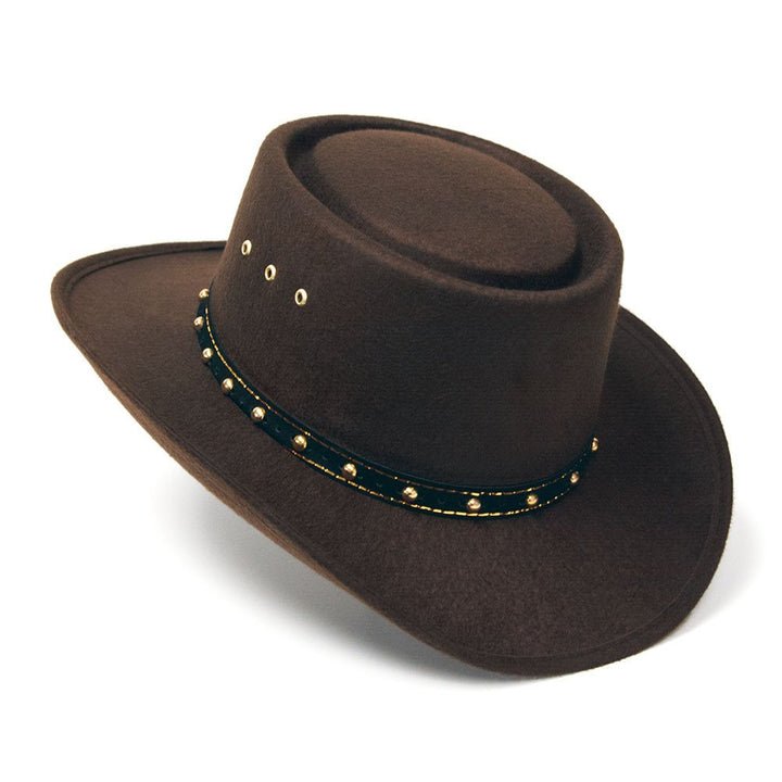 Brown Felt Finish Western Gambler Hat