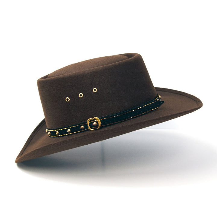 Brown Felt Finish Western Gambler Hat