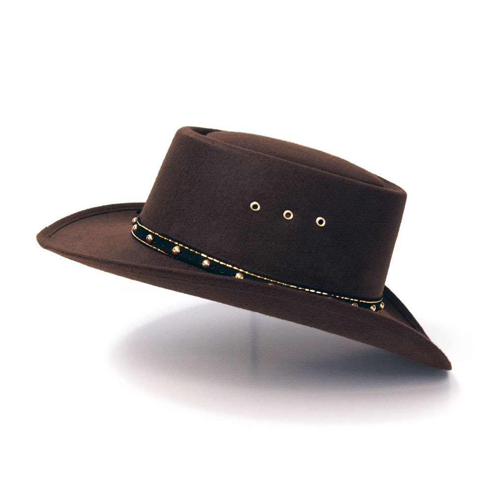 Brown Felt Finish Western Gambler Hat