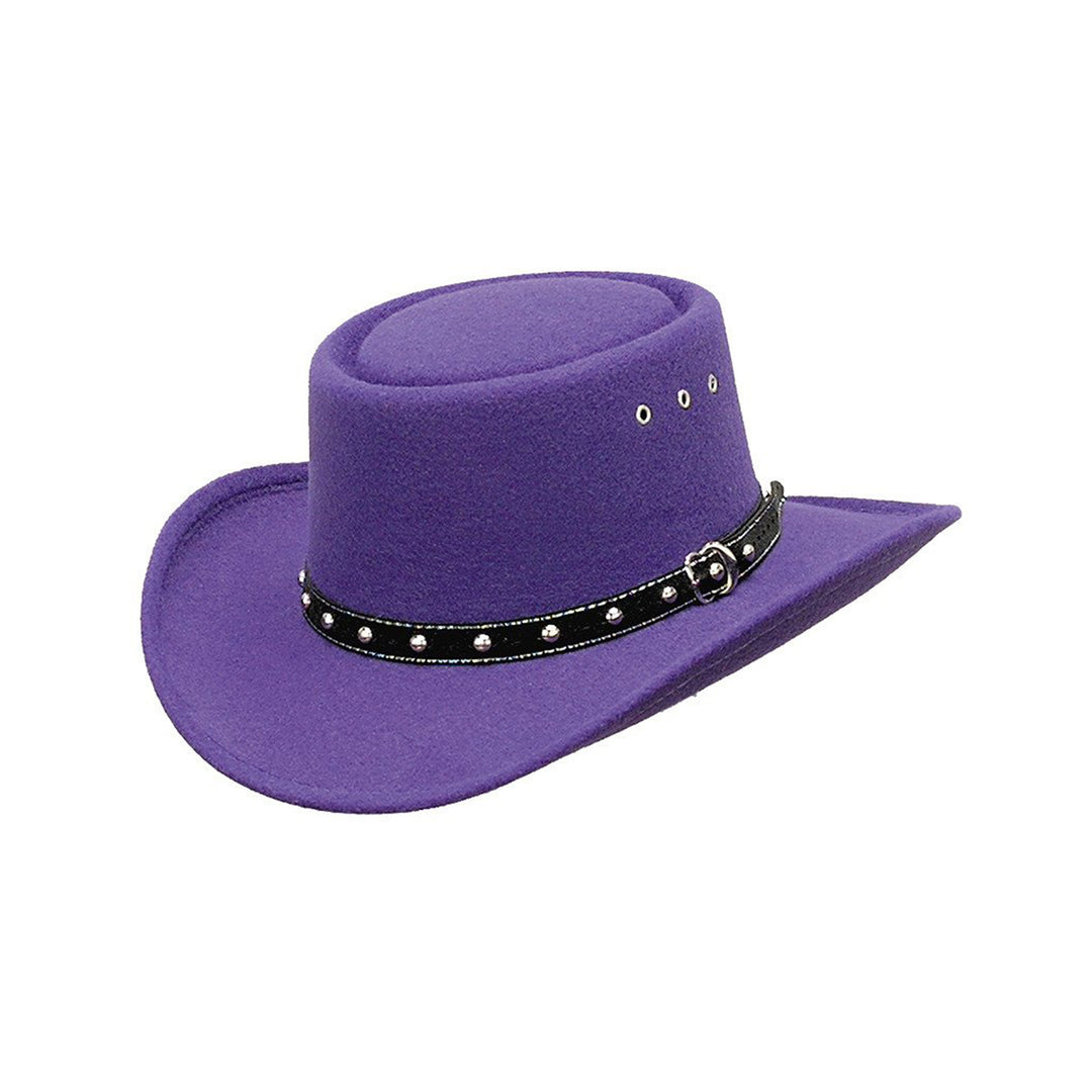 Purple Felt Finish Western Gambler Hat - K