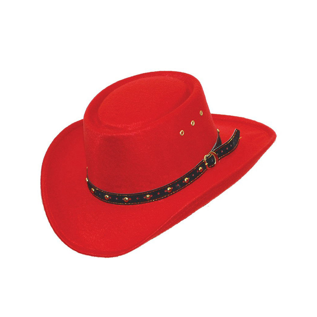 Red Felt Finish Western Gambler Hat - K