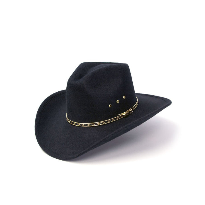 Black Felt Finish Western Pinch Front Hat