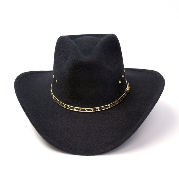Black Felt Finish Western Pinch Front Hat