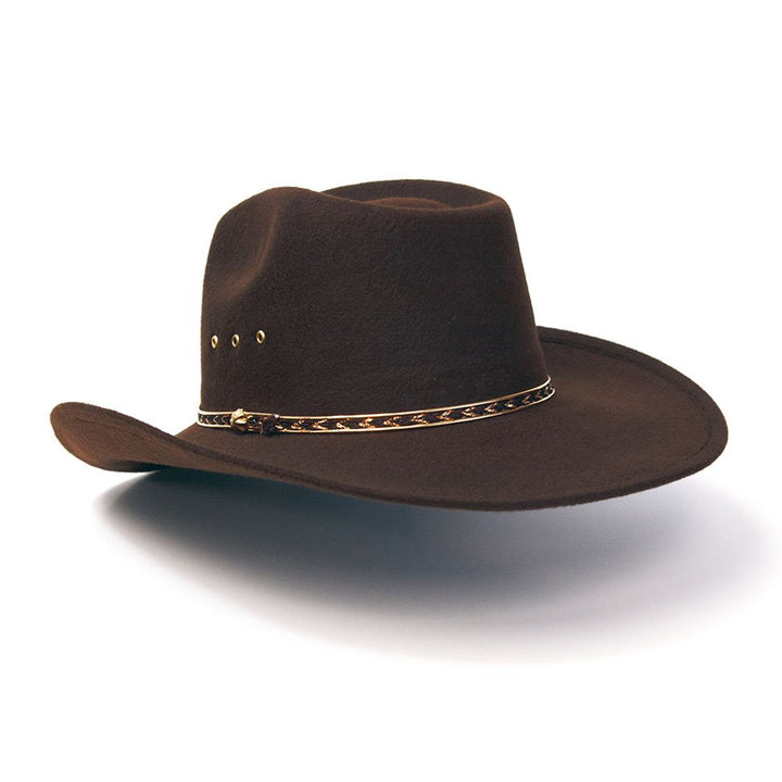 Brown Felt Finish Western Pinch Front Hat