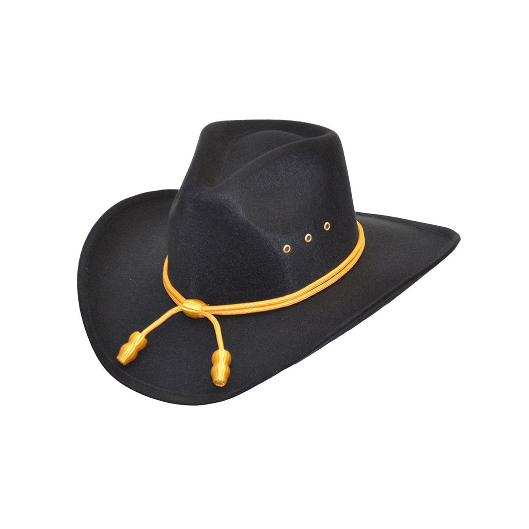 Black Pinch Felt Finish Hat w/ Cavalry Band