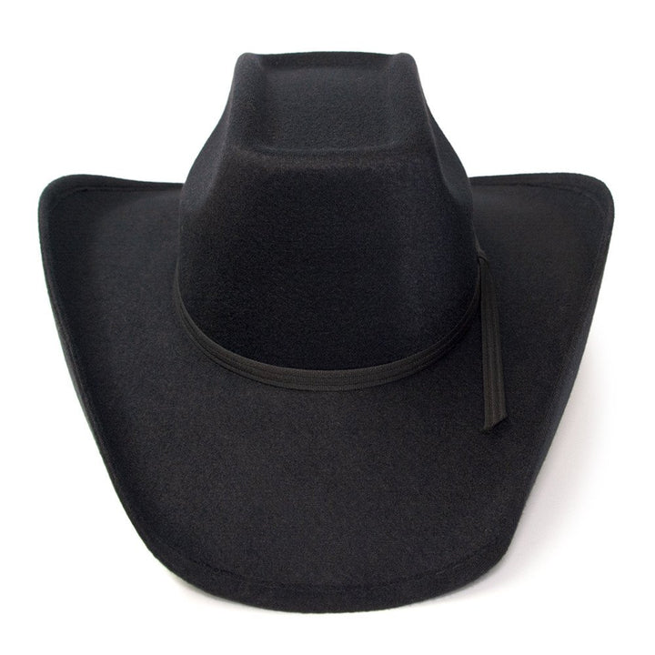 Black Felt Finish Western Wide Cattleman Hat with Black Hat Band