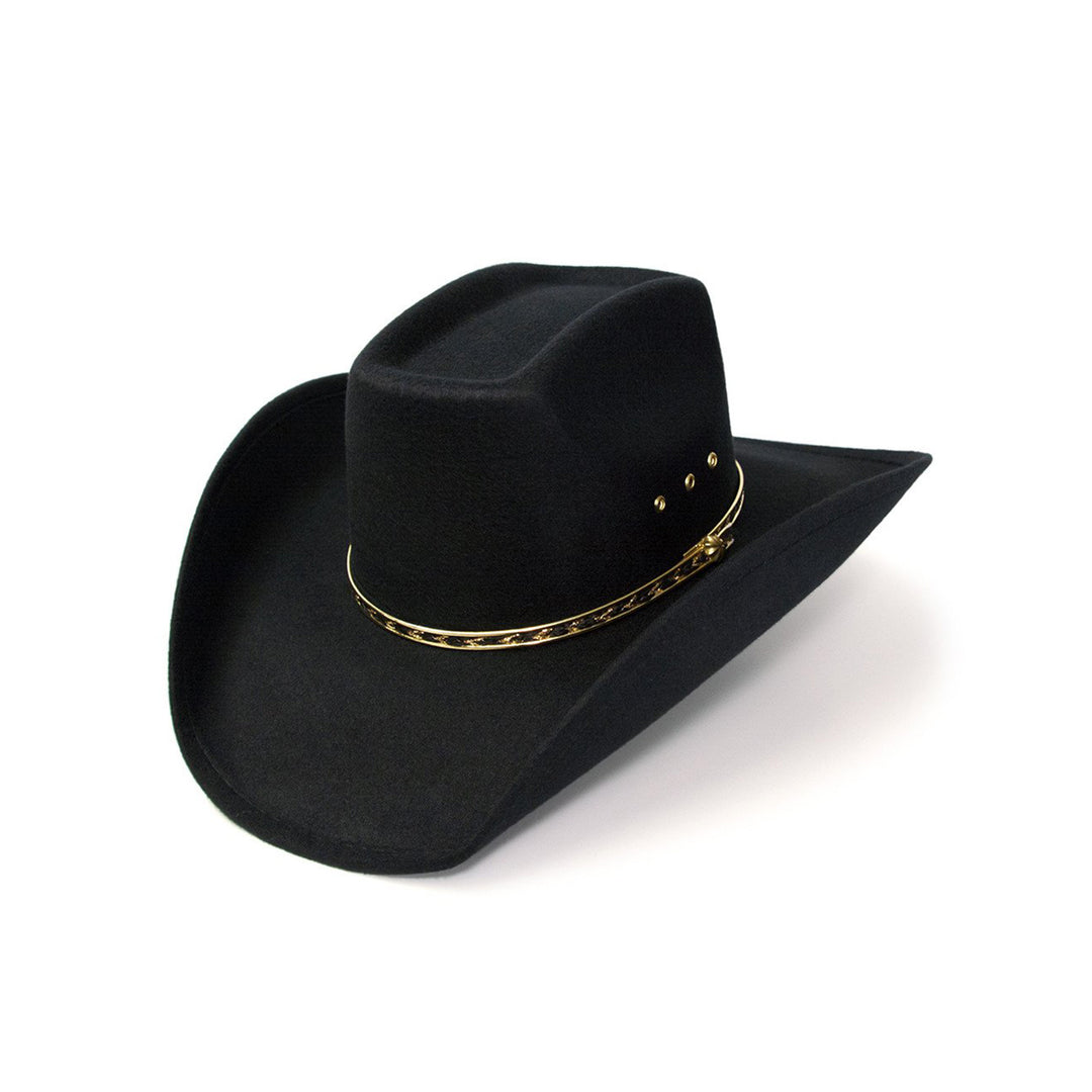 Black Felt Finish Western Wide Cattleman Hat