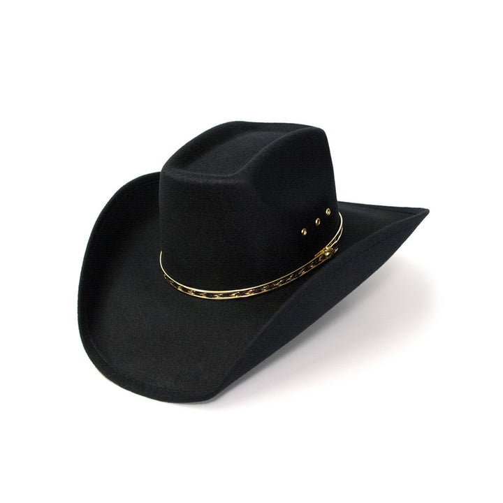 Black Felt Finish Western Wide Cattleman Hat