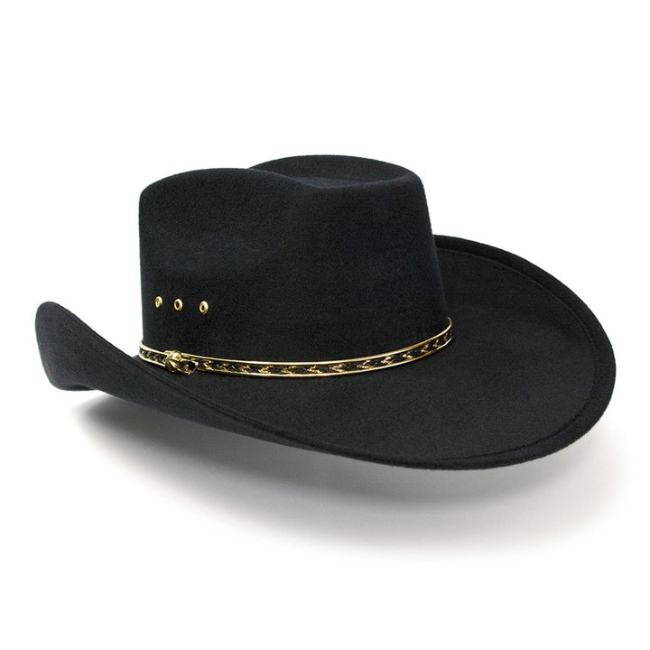 Black Felt Finish Western Wide Cattleman Hat