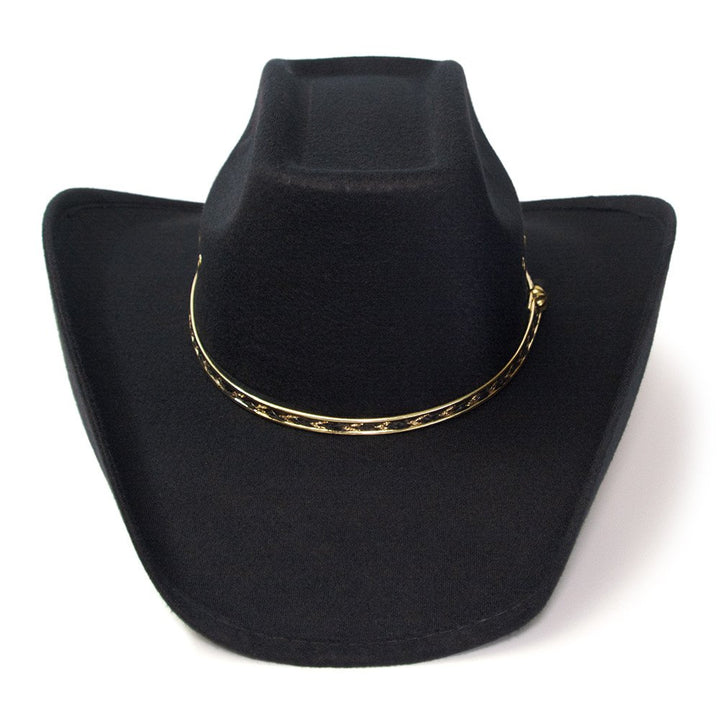 Black Felt Finish Western Wide Cattleman Hat