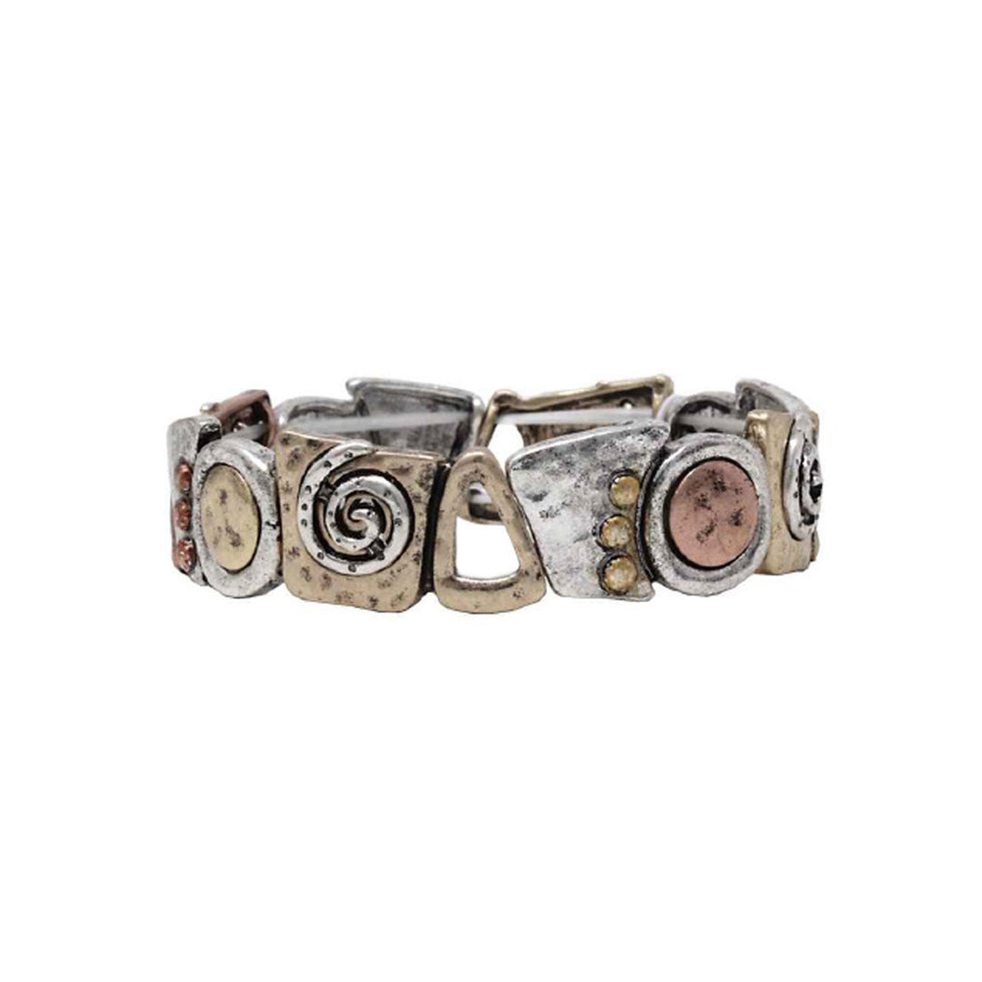 Multi shaped Tri-color Bracelet