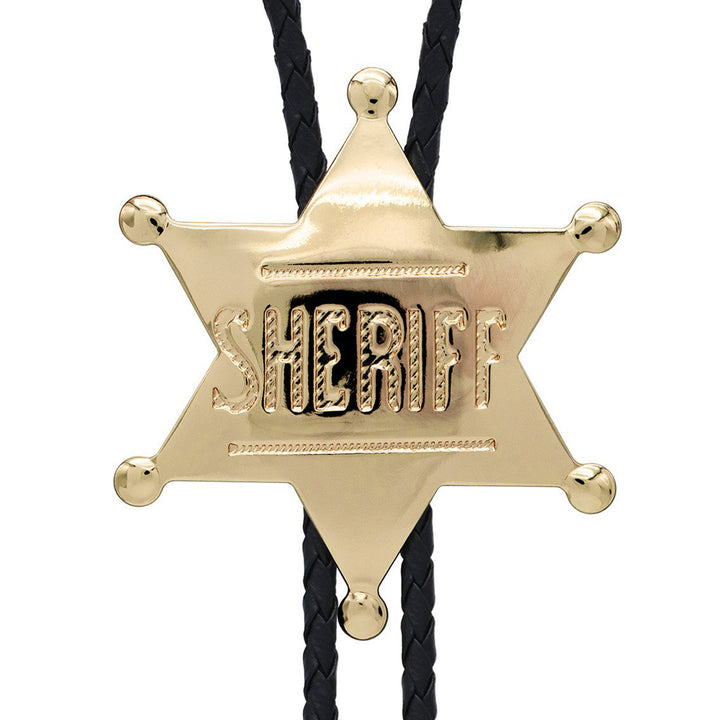 Gold Sheriff Badge Bolo Tie