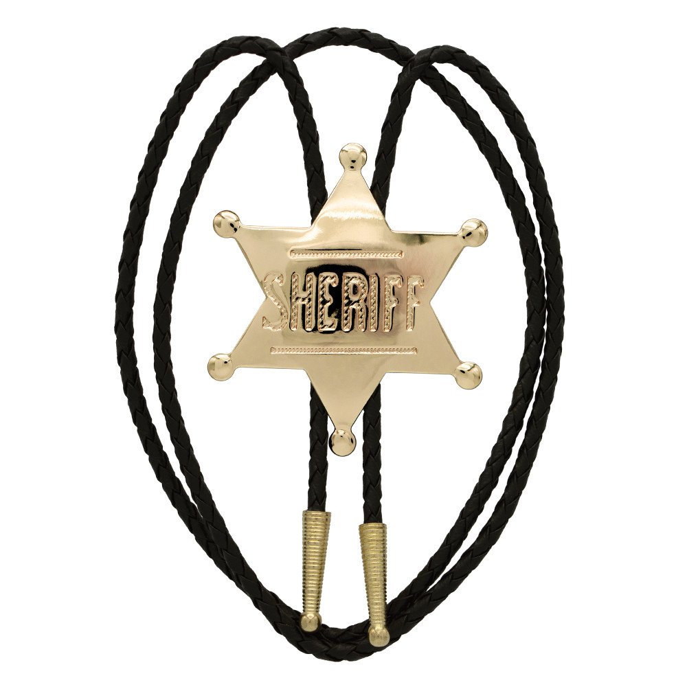 Gold Sheriff Badge Bolo Tie