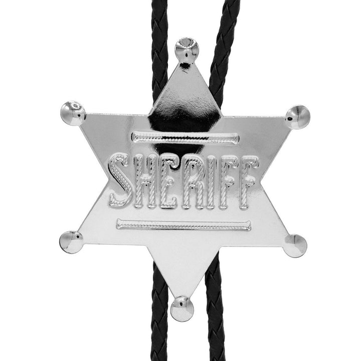Silver Sheriff Badge Bolo Tie