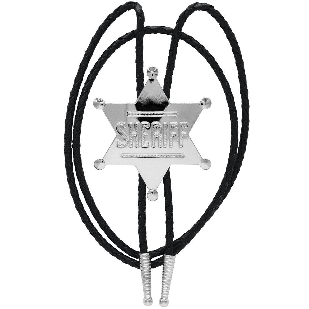 Silver Sheriff Badge Bolo Tie