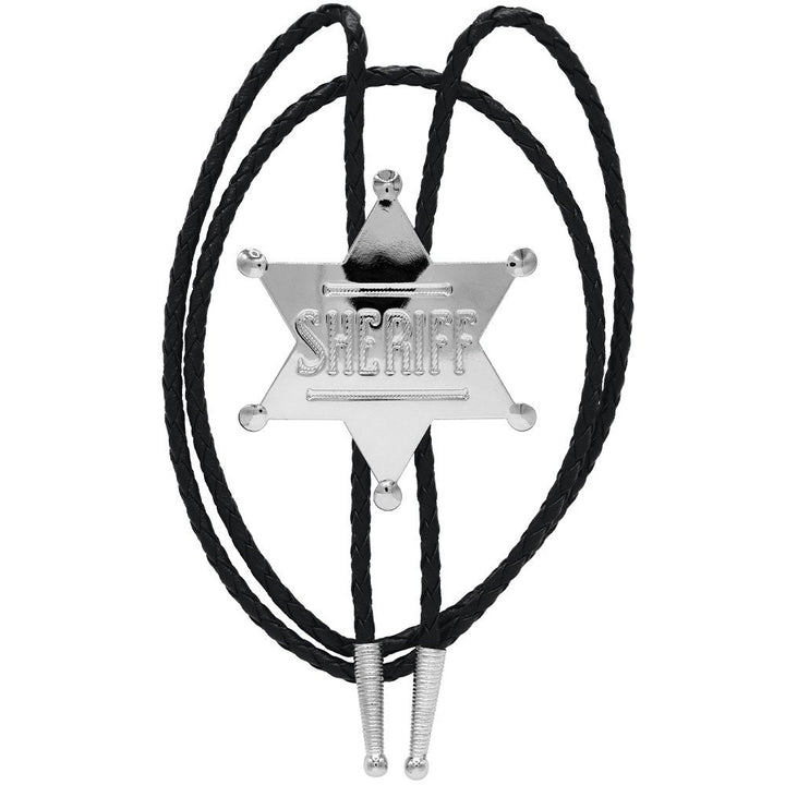 Silver Sheriff Badge Bolo Tie