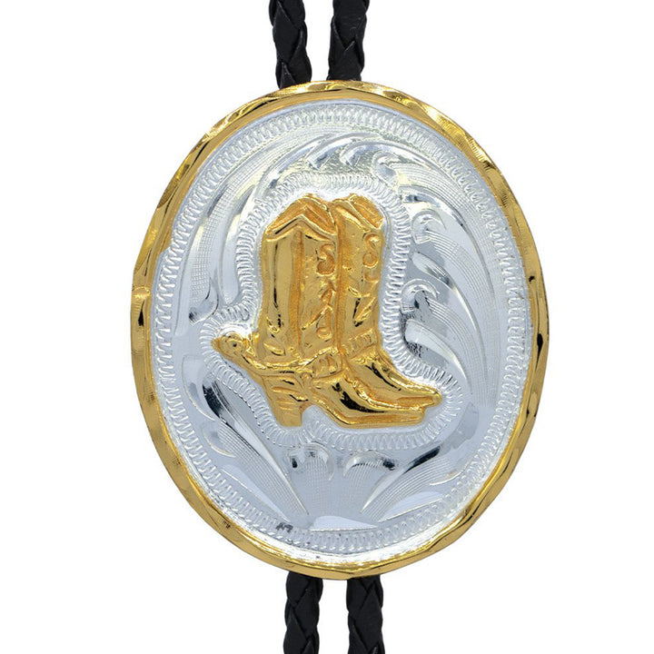 Boots German Silver Oval Bolo Tie