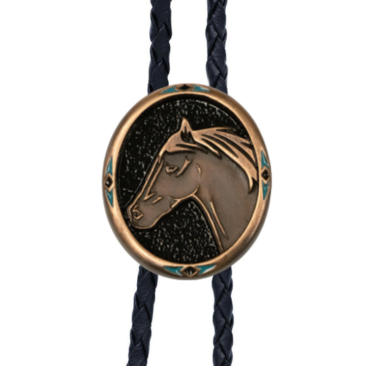 Horse Head Vintage Copper Bolo Tie