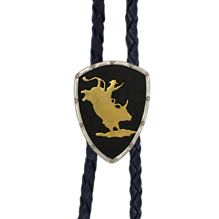 Rodeo Silver, Gold, Matte Black Bolo Tie
