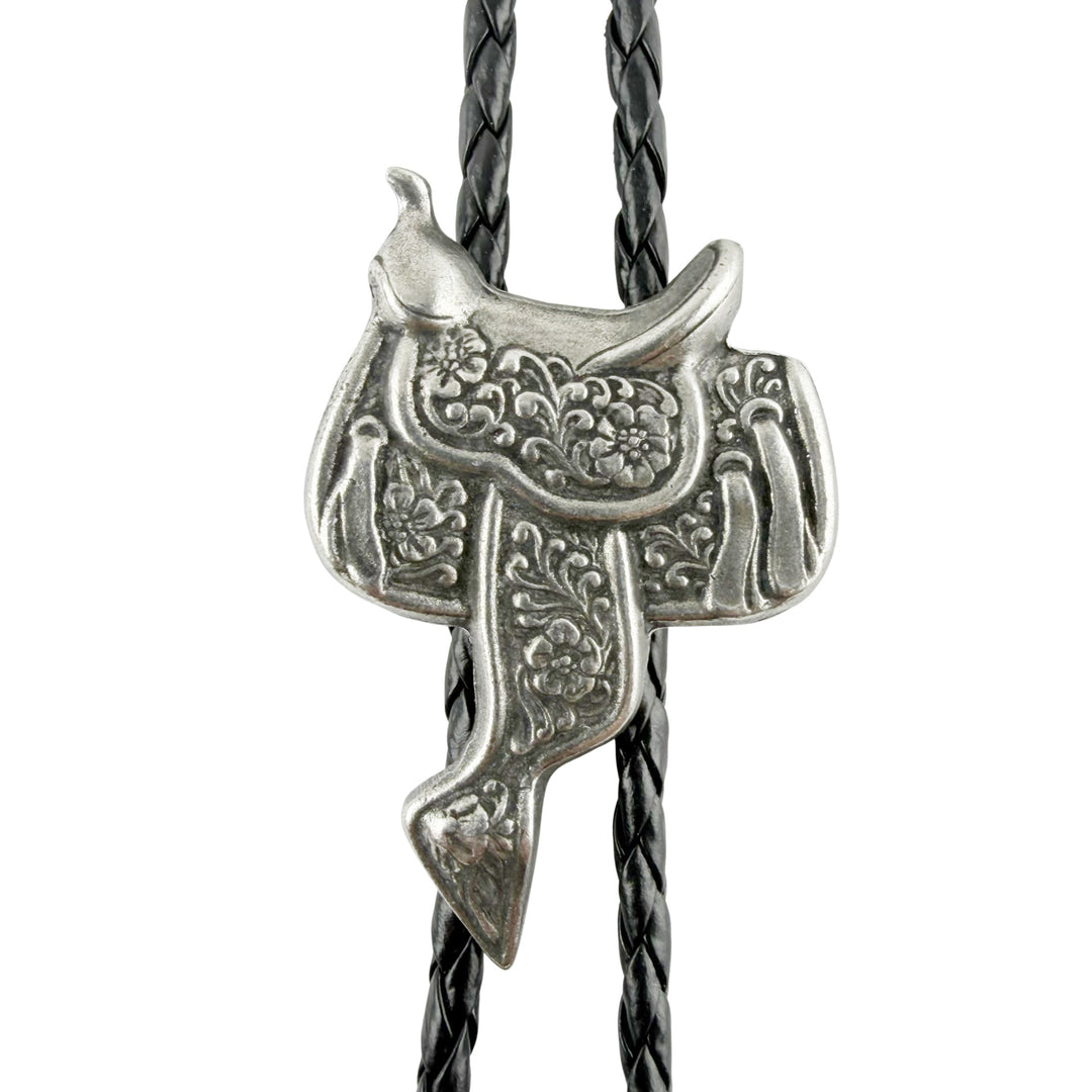 Western Saddle Bolo Tie - Cast Pewter
