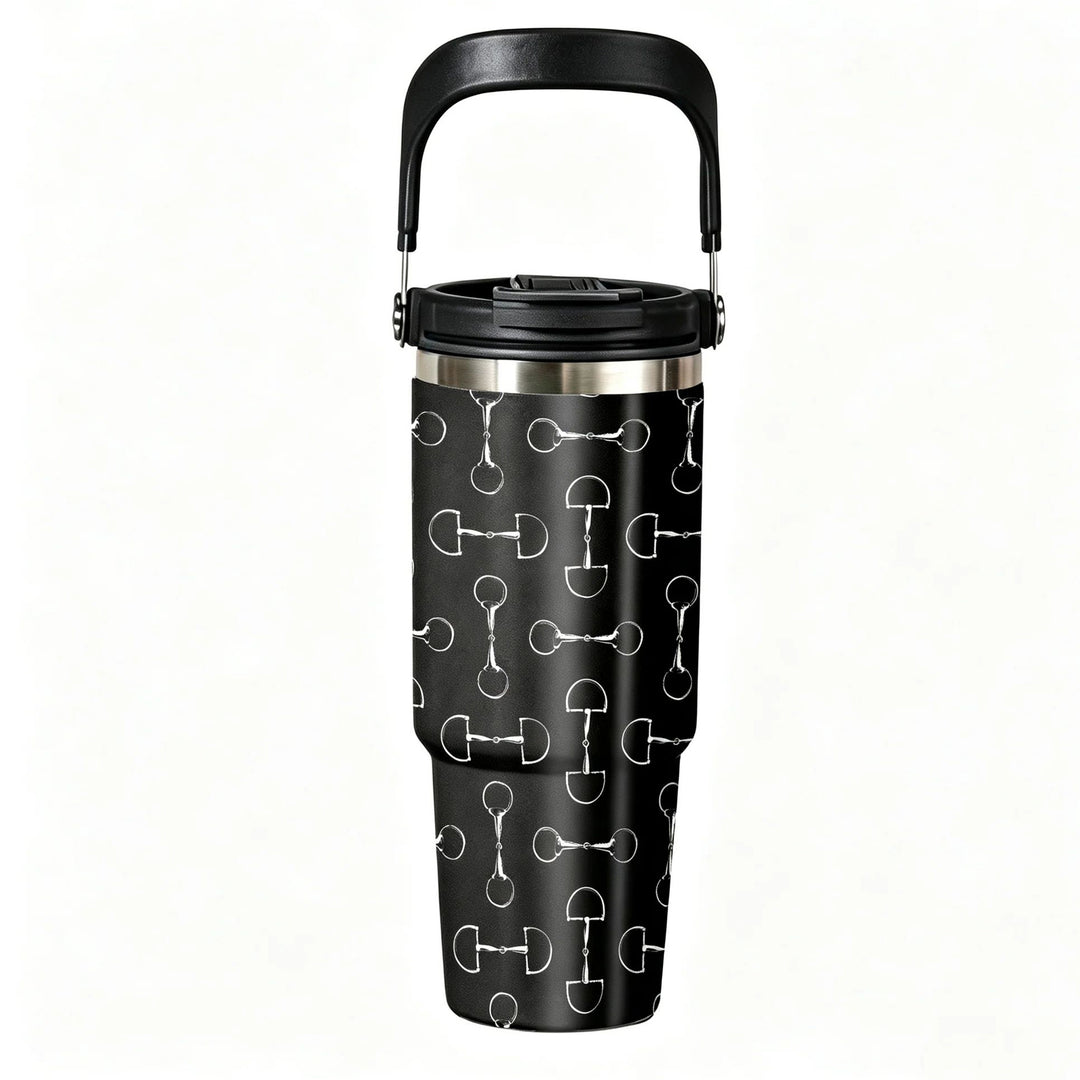 Snaffle Bit 30 oz Insulated Drink Bottle - Black